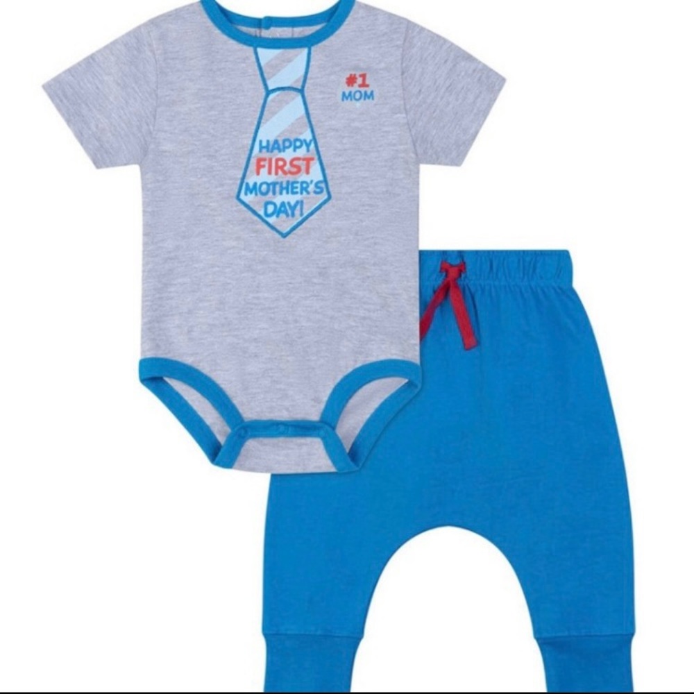 Baby Boy First Mother’s Day 2 Piece Set New Born NWT